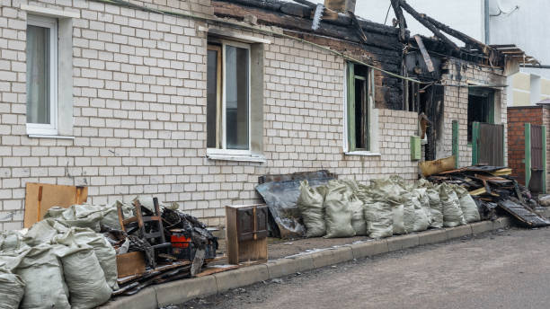 Professional Fire Damage Restoration technician working in Pennsauken, NJ